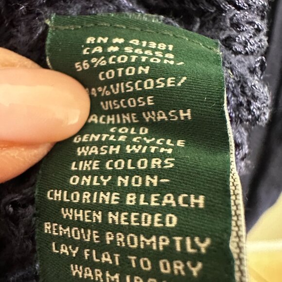 Lauren Ralph Lauren Women's Navy Blue Cable Knit Duster Sweater Cardigan 1X - Picture 7 of 7